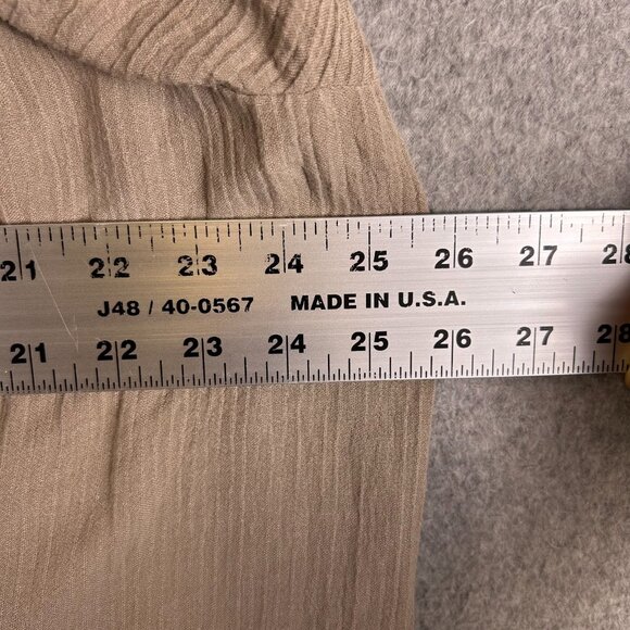 Soft Surrounding Shirt Women's 3X Taupe Crinkle Tunic Button Hem Lagenlook Boho - Picture 7 of 12